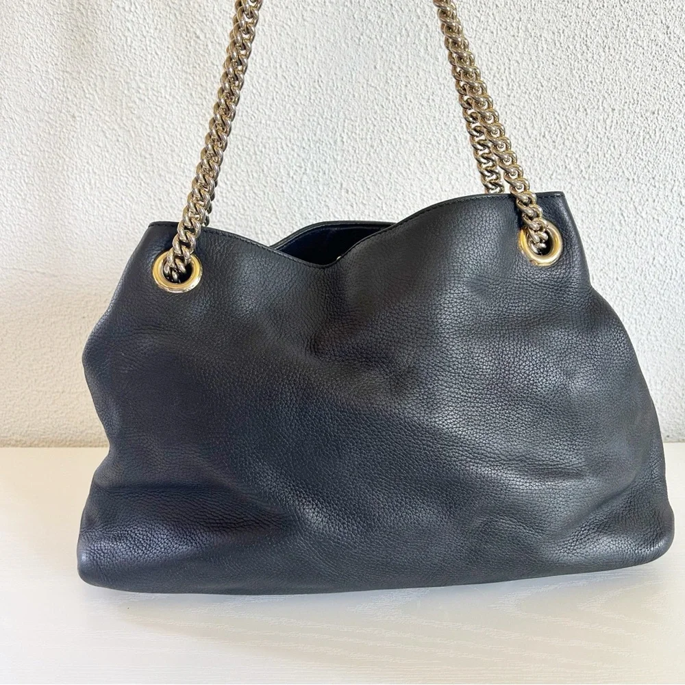 Gucci Soho Chain Shoulder Bag Black Pebbled Leather - Picture 6 of 16